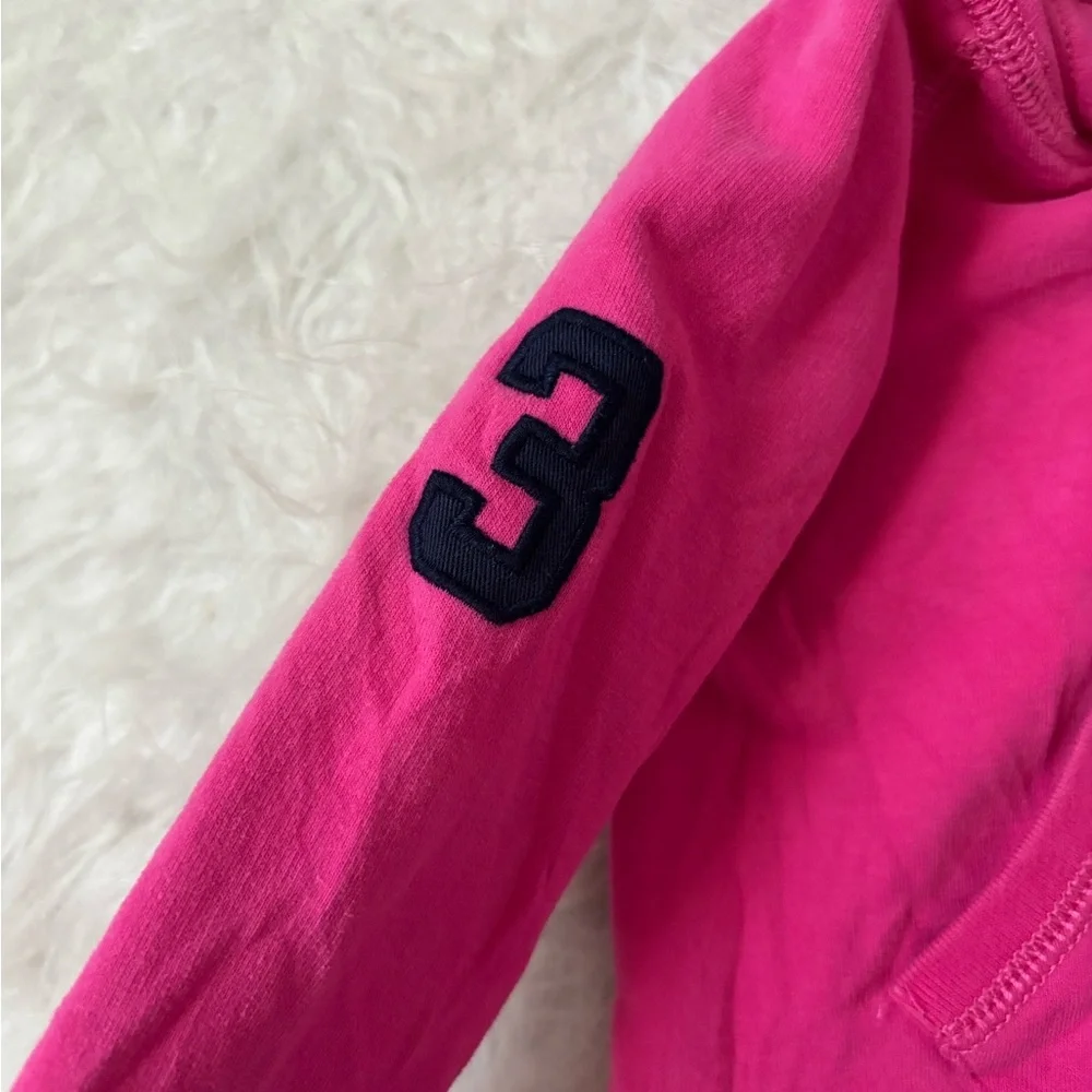 Ralph Lauren Hot Pink Hooded Peplum Zip-Up Sweatshirt